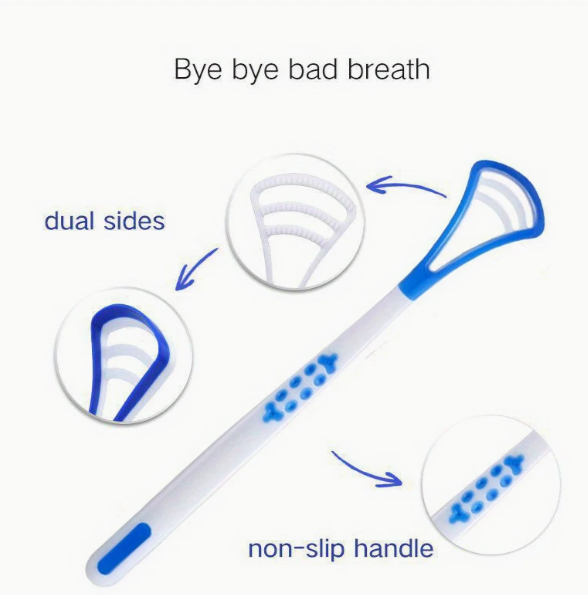 Dual-Sided Tongue Cleaner Brush