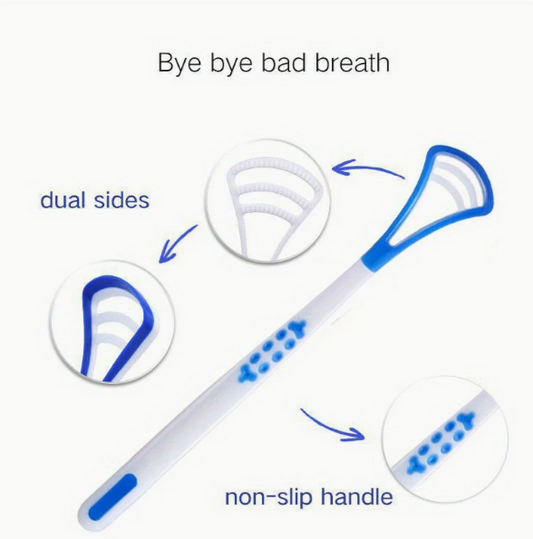 Dual-Sided Tongue Cleaner Brush