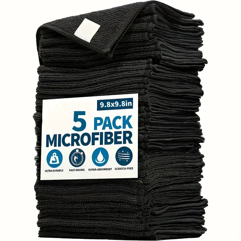 Pack of 2 - Microfiber Black Flat Cleaning Cloth