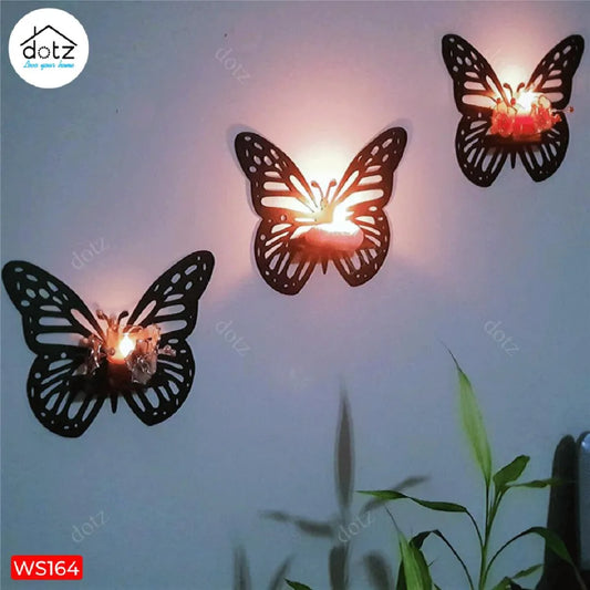 Pack of 3 Decorative Butterfly Wall Shelf